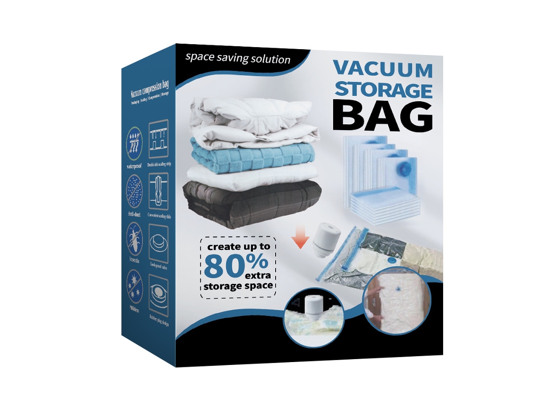 Paquete de 14 bolsas de almacenamiento al vacío Chrui, bolsas que ahorran espacio, bomba incluida (3 jumbo/4 grandes/3 medianas/4 pequeñas)