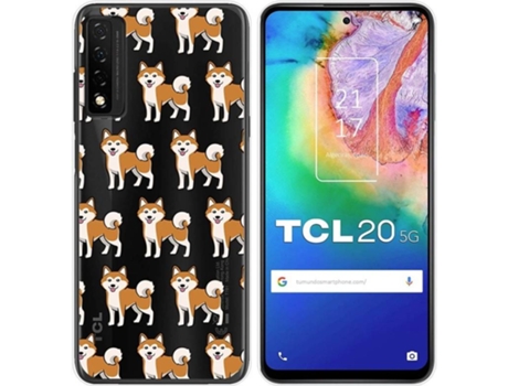 Carcasa TCL 20 5G TUMUNDOSMARTPHONE Dibujos Transparente Perros 08 Multicolor