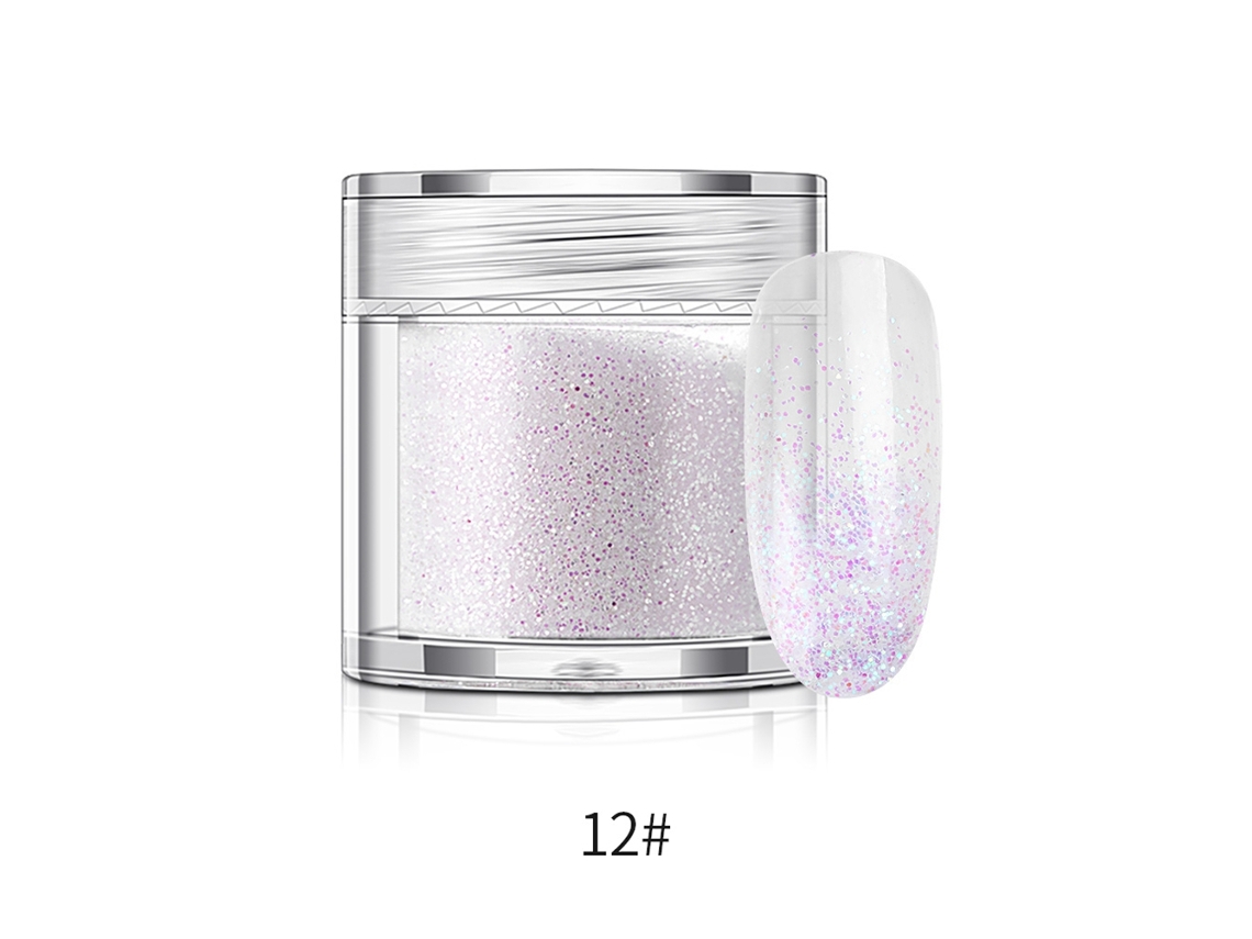 Purpurina en polvo para uñas en botella, pigmento para manicura, 10 g (color transparente)