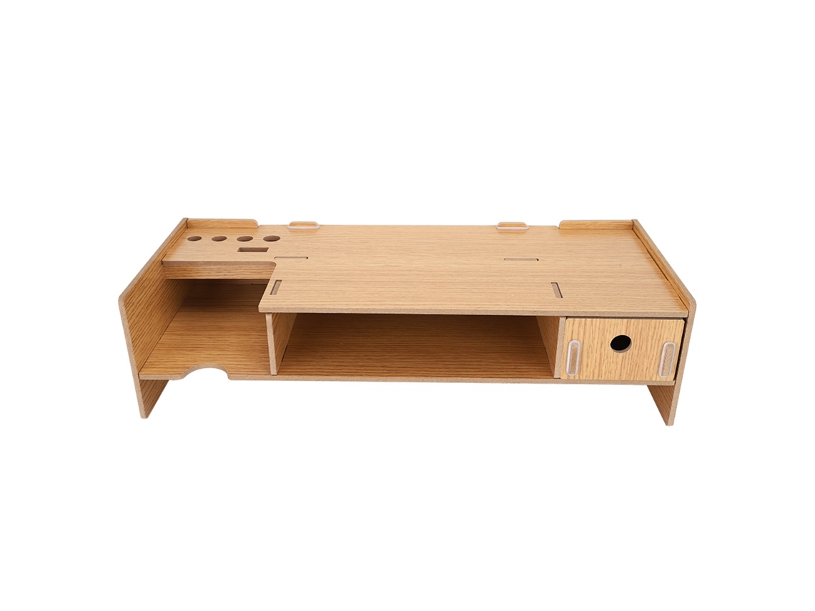 Elevador De Monitor De Computadora Lcd Con Almacenamiento Para Organizador De Estante De Escritorio De Oficina