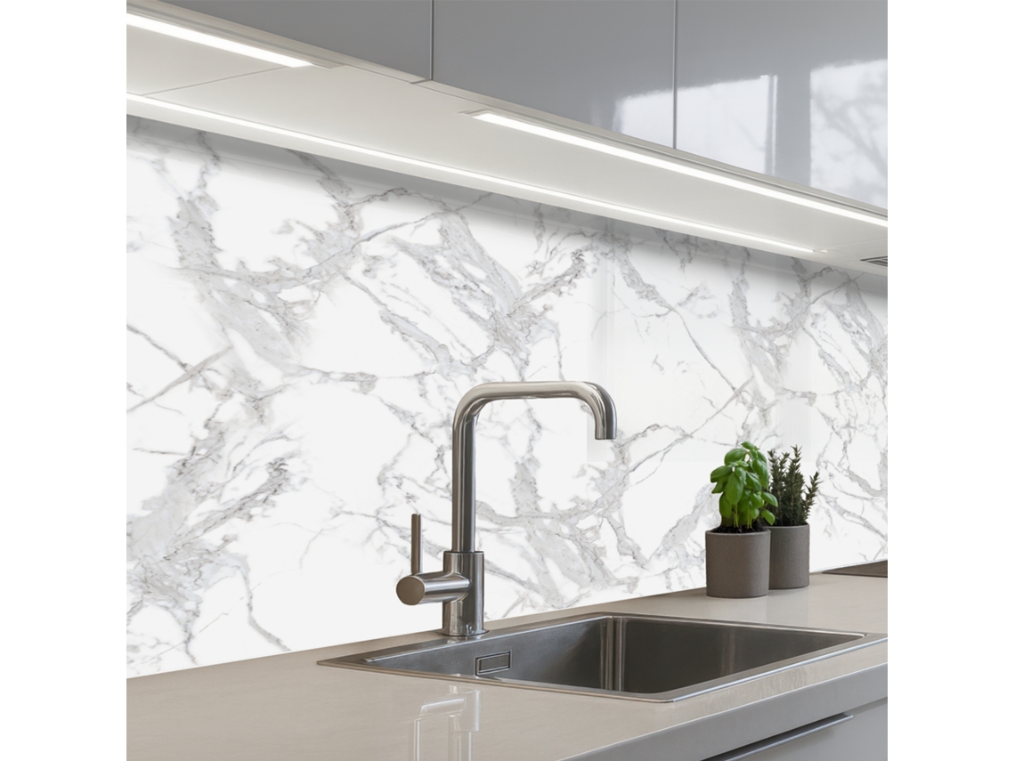 Paneles de mármol para salpicadero de cocina - Puro - Gris - Veteado 150x60 cm