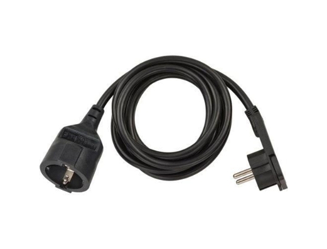 BRENNENSTUHL-1168980020-alargador eléctrico ip20 h05vv-f3g1,5 de 2 m (negro) con clavija plana