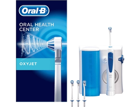 Irrigador Bucal Oralb oxyjet dental braun professional care tecnología microburbujas 4 cabezales recambio limpieza completa md20 600ml control nivel del agua 2000 20 8500