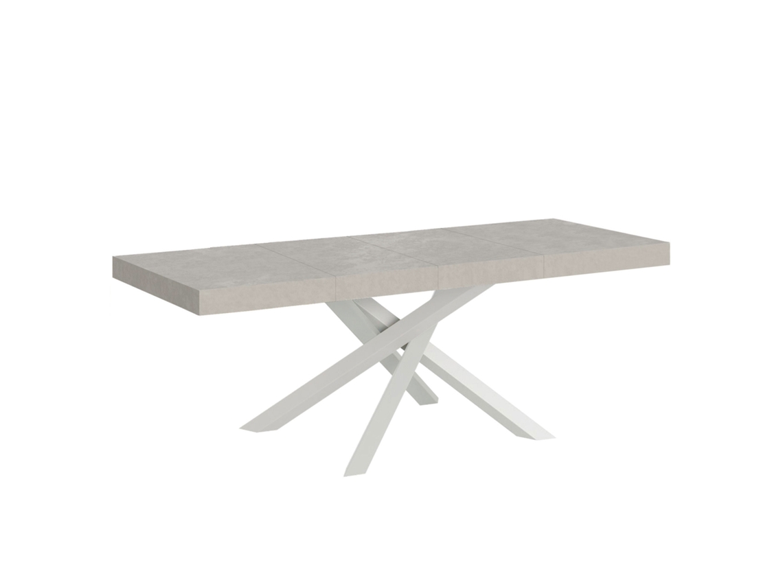 Mesa extensible Volantis Premium Cashmere 180/284x90 cm con patas blancas Itamoby