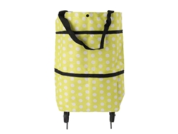 Bolsa de compras reutilizable, plegable y multifuncional para viajes, con estampado de lunares verdes. GOKOCO (1 unidad)