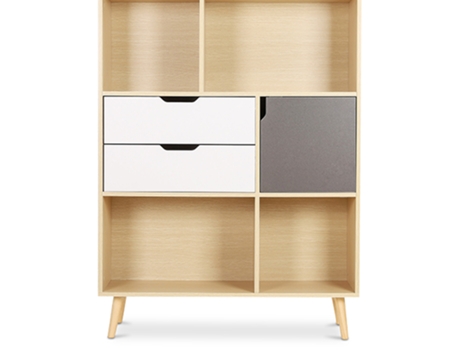 Librería de madera de diseño escandinavo Pol 29,3x90x120,8cm SCANDINAVIAN STYLE