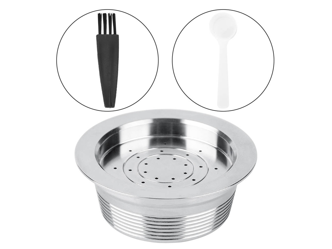 Kit De Cápsulas De Café Reutilizables Con Cepillo Y Cuchara Para Lavazza Mio De Acero Inoxidable