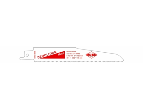 RUKO-33189865-Pack de 5 sierras de sable acero de corte ultra rápido (Bosch S 920 CF) Largo 150 mm Paso 2,9 mm