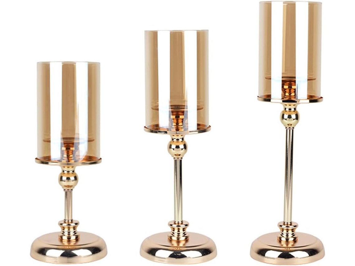 Juego De 3 Elegantes Candelabros Cónicos De Cristal De Estilo Europeo, Resistentes Al Calor, Para Mesa.