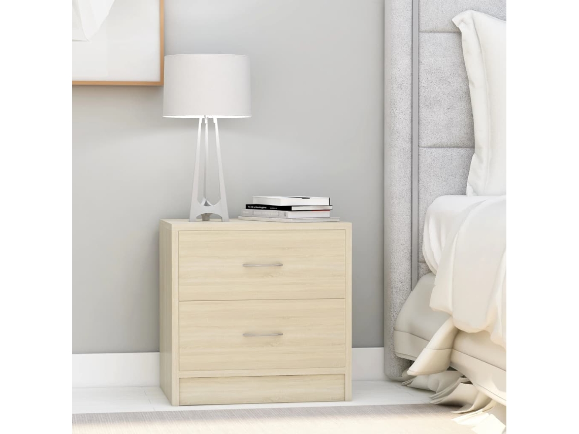 Mesitas de Noche LOVELY HOME Mesinha 2 Pcs 40X30X40 Cm Contraplacado Carvalho Sonoma