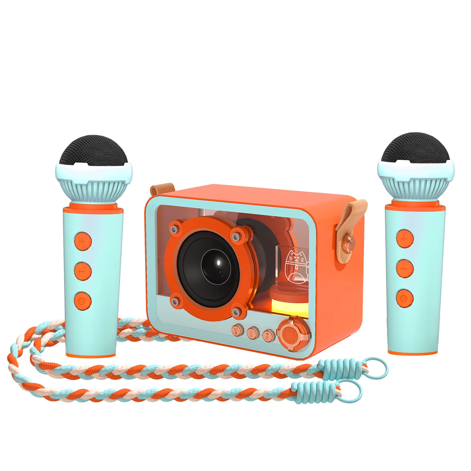Altavoz Bluetooth (naranja) Con Subwoofer Y Mini Micrófono Integrados.