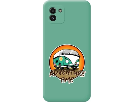 Carcasa para Samsung Galaxy A03 TUMUNDOSMARTPHONE Silicona Líquida Dibujos Verde