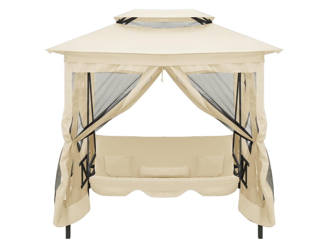 Gazebo abatible convertible color crema blanco Wsd986993 Lovely Home