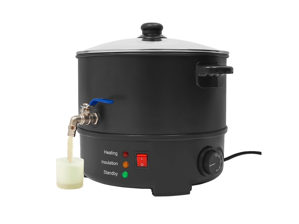 Fundidor de cera eléctrico, capacidad de 8 L, potencia de 1000 W, diseño redondo, color negro OEM