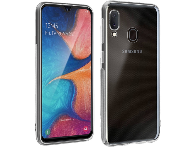 Carcasa y Protector Cristal Templado Samsung Galaxy A20e AVIZAR 360 Transparente