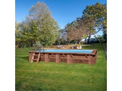 Piscina de Acero GRE Imitacion Madera Natural (618x320x130 cm)