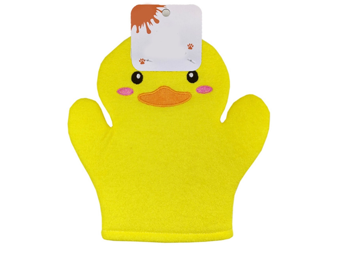 Toalla exfoliante corporal para masaje de baño, diseño de patito amarillo, talla única, apta para niños y adultos.