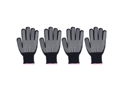 4 Guantes Resistentes Al Calor Y Antiquemaduras Con Puntos De Silicona Para Cocina, Horno Y Barbacoa. Borde Blanco Y Rosa.