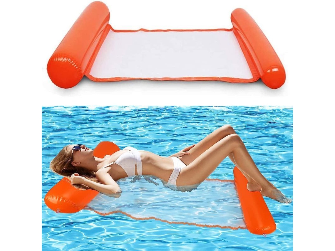 Hamaca Inflable Acuática, Cama Flotante Para Piscina, Plegable 4 En 1 (roja)