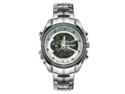 Reloj Electrónico Elegante De Acero Inoxidable (negro), Resistente Al Agua, Ideal Para Negocios.