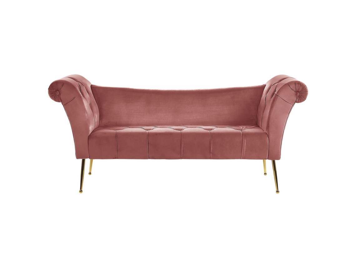 Chaise longue BELIANI Nantilly de Terciopelo Rosa 175x70x76