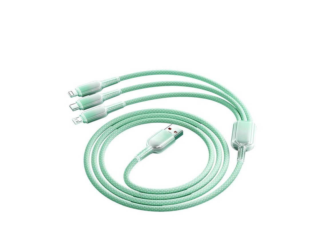 Vylara Cable De Carga Rápida De 66w Trenzado, 3 En 1 (lightning/micro/usb-c), Compatible Con Dispositivos Android Y Apple