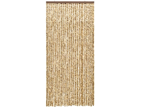 vidaXL Cortina mosquitera beige y marrón chenilla 90x220 cm