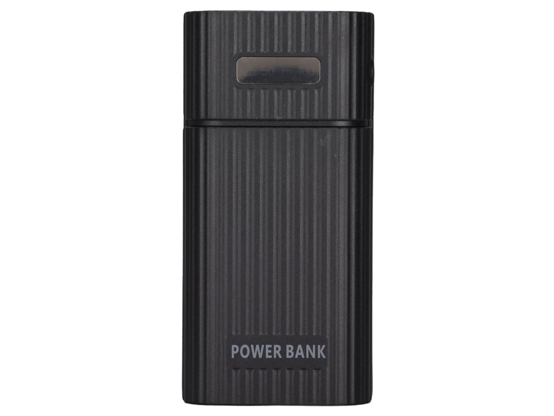 Kit De Banco De Energía Diy Caja De Baterías 2x 21700 Cargador Usb De Entrada De 3 Puertos Para Teléfono Móvil Negro