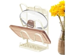 Porte-couvercles De Poêle - Support Multi-étages Avec Plateau Égouttoir - Rangement De Cuisine Pour Couvercles Pour