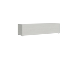 Base de TV plegable con prensaestopas, ancho 173.6 pulgadas, alto 40 pulgadas, profundidad 39.2 pulgadas, con patas en gris y blanco Itamoby