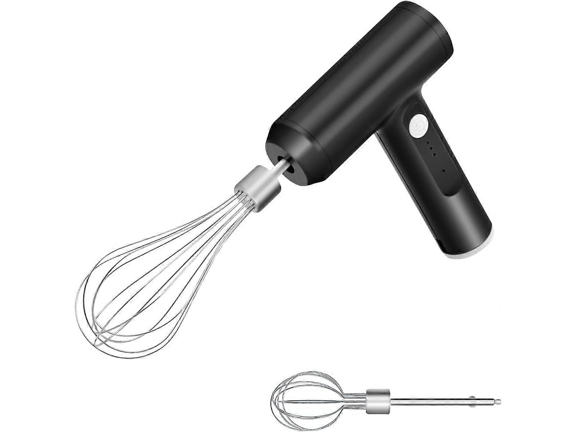 Batidora Eléctrica Inalámbrica Recargable Usb, 2 Cabezales De Mezcla, 3 Modos De Velocidad, Modelo Potencia, Negro 10.7*4*13.7cm