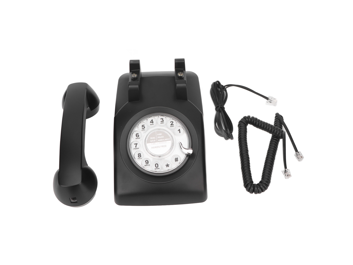 Teléfono retro con dial giratorio y remarcación