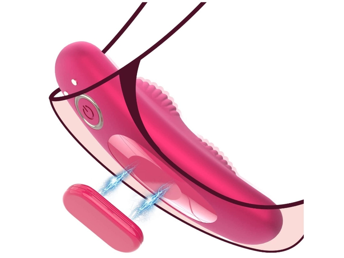 Vibrador de bragas con control remoto y clip magnético, juguete sexual con vibrador de mariposa, rojo