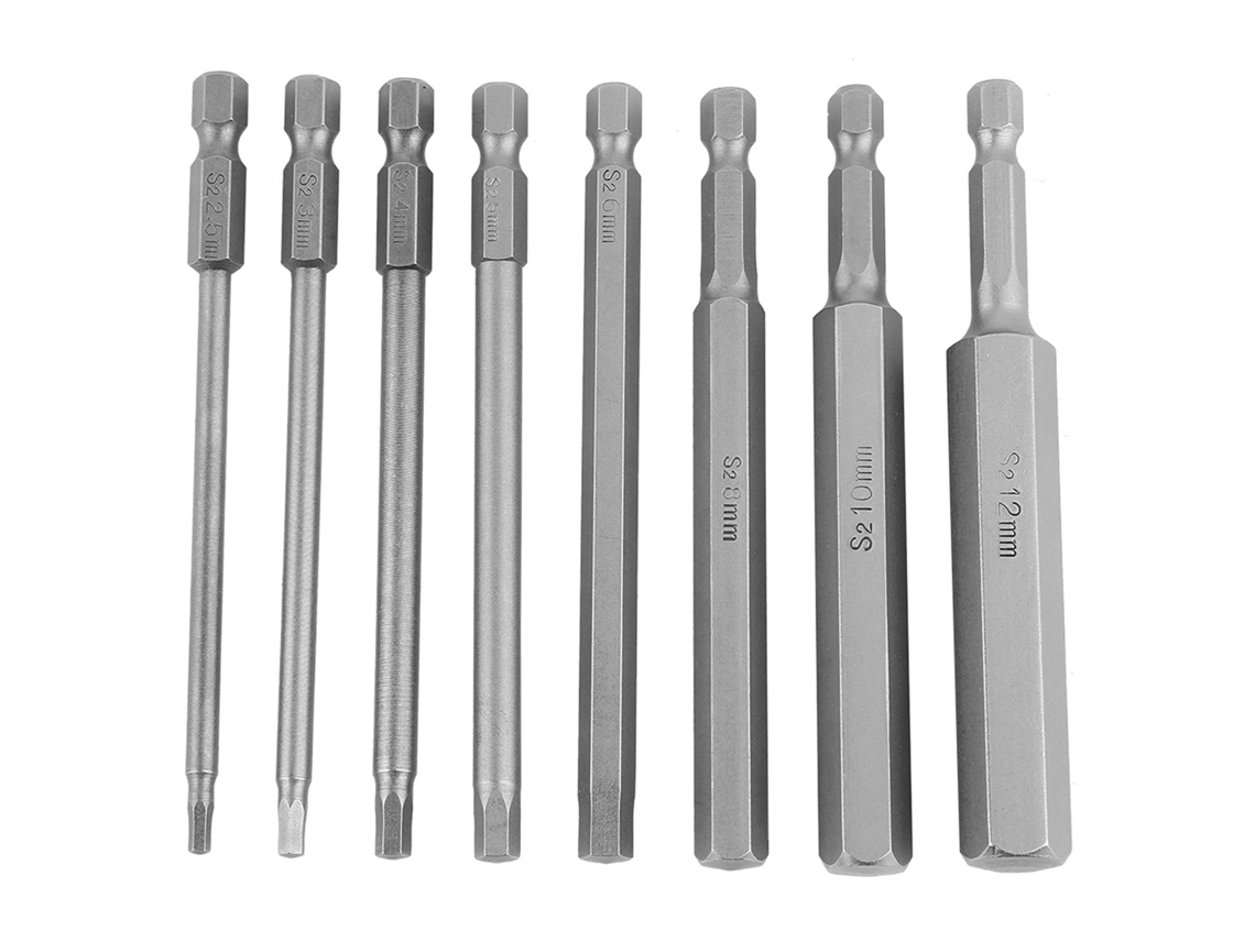 Juego de 8 puntas de destornillador Phillips BST de 1/4'' (2,5 x 12 mm)
