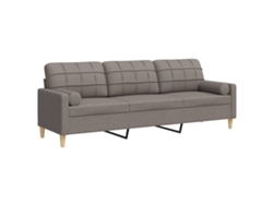 Maison Exclusive - Sofá De 3 Plazas Con Cojines Tela Gris Taupe 210 Cm