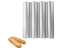 VYLARA Forma Para Baguete Artesanal Francesa, Design Antiaderente Perfurado Para Uma Crosta Dourada E Crocante, Construção Em Aço Aluminizado Com Resistência