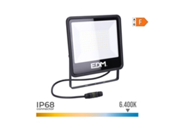 Proyector Led 100W 8200Lm 6400K Luz Fría Negro Serie 24 6X22 8X2 9Cm Edm CONFORHOME
