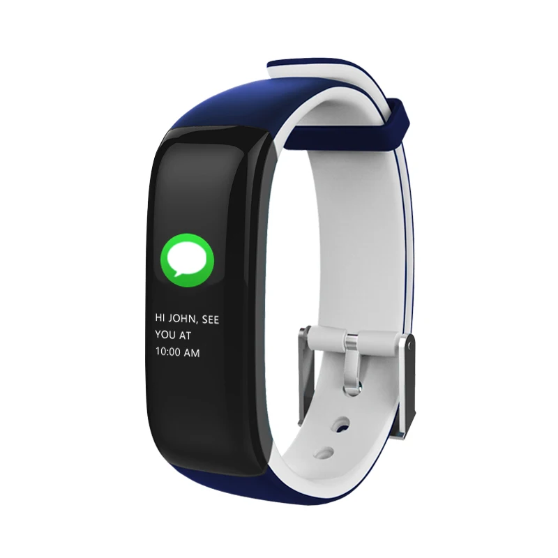 (azul E Branco) Pulseira Inteligente Com Tela Colorida De 0,96 Polegadas Para Monitoramento De Frequência Cardíaca E Pressão Arterial.