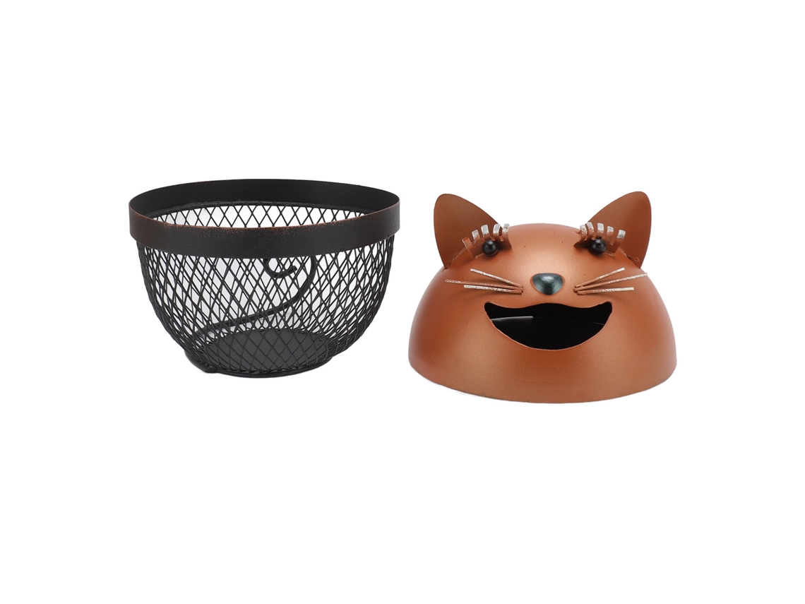 Bonita caja de almacenamiento de metal con forma de gato para niños, decoración del hogar, regalo original