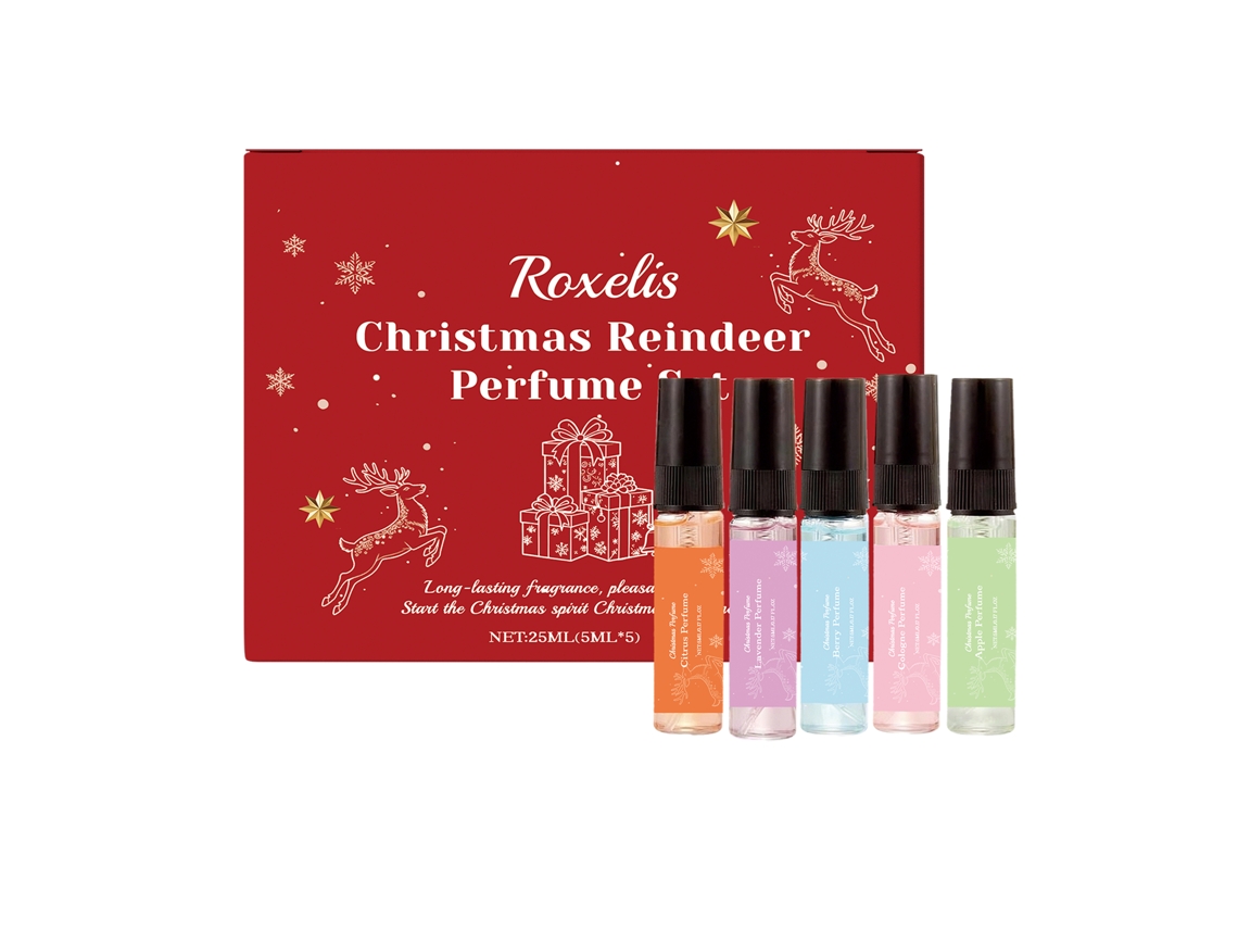 Set de perfumes navideños Roxelis Rena, aroma frutal, set de regalo de larga duración para las fiestas.