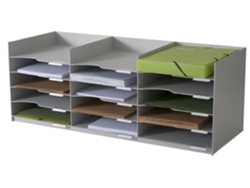 Caja de Formulario de Estación de Clasificación PAPERFLOW 15 Compartimentos Gris