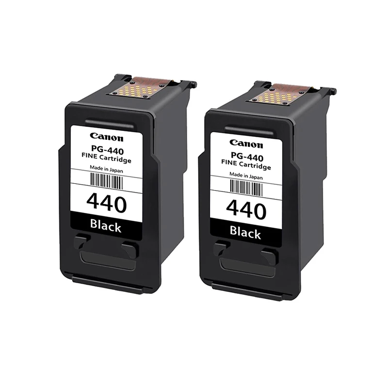 2 Cartuchos De Tinta Negra Pg440 Pg-440 441 Para Impresoras De Inyección De Tinta Canon Pixma Mx374 Mx394 Mx434 Mx454 Mg3240 Mg3540 (pg440xl 441xl)