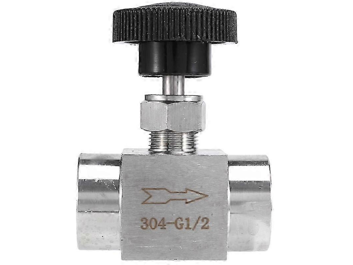 Válvula de aguja para control de flujo, rosca hembra BSP de 1/2", acero inoxidable 304