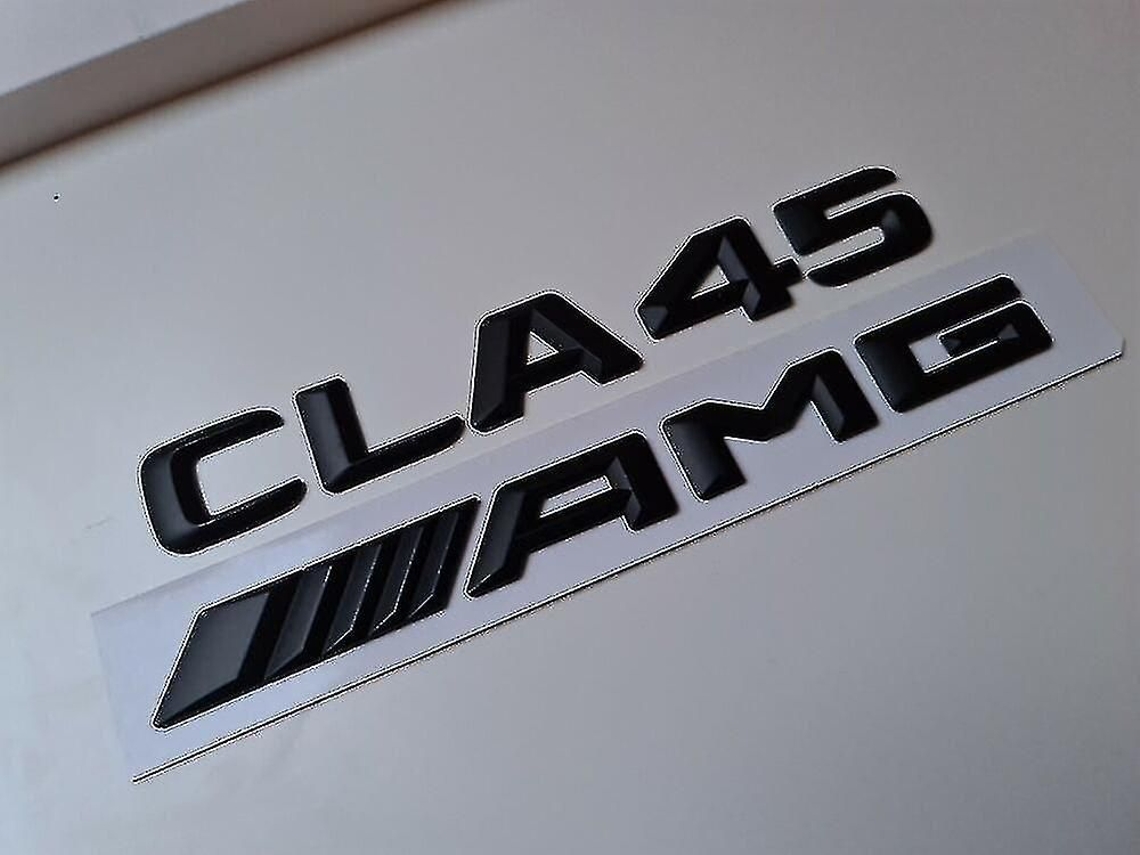 Emblema Trasero Del Maletero Cla45 Amg Con Letras Negras Mate, Mercedes Clase Cla Mattkk