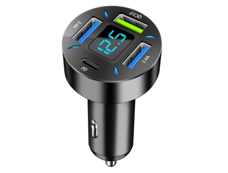 Cargador de coche de 66 W Adaptador de encendedor de cigarrillos de carga rápida 4 puertos USB A+USB C PD ENZONS