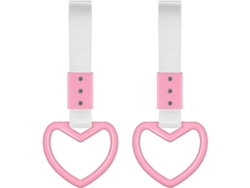 2 Cintas Corazón Para Mango De Coche Con Cuerda Plateada Decora Y Alerta Seguridad