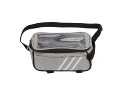 2026-bolsa Del Marco Delantera Para Teléfono De Bicicleta Gris 600d Tela Escamada Impermeable Con Gran Capacidad