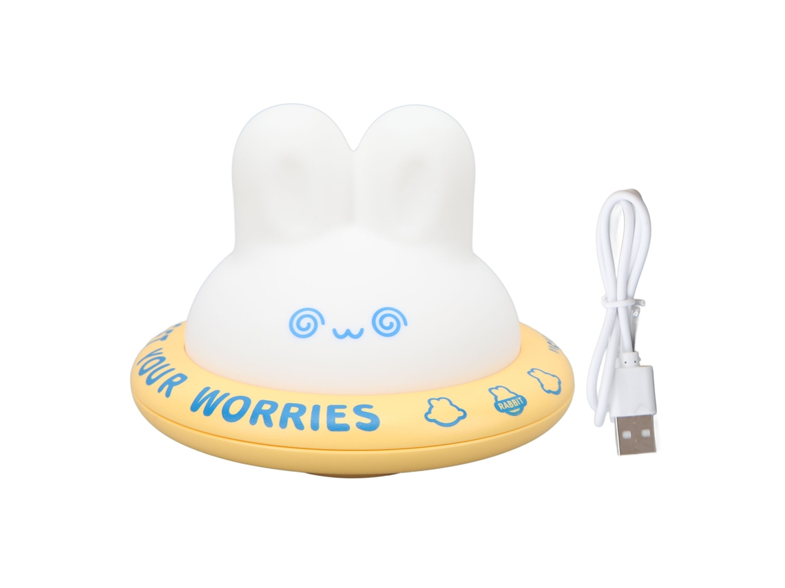 2026-luz Nocturna Conejo Cute Recargable Con 3 Niveles De Luz Cálida Silicona Suave Led Para Decoración De Dormitorio Amarilla