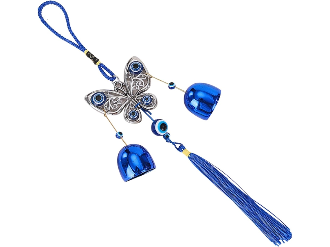 Campana De Viento Del Mal De Ojo - Adorno De Metal De 6,4 Cm, Atrapavientos Giratorio, Amuleto Espiritual Con Borlas