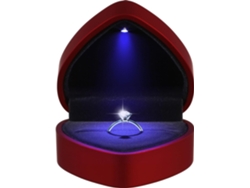 Anillos Forma Corazón Joyero Led Forrado Terciopelo Compromisos Soporte Compromiso Regalo Propuesta Matrimonio